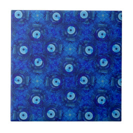 Carreau Cool, art numérique moderne de bleu mauvais oeil m