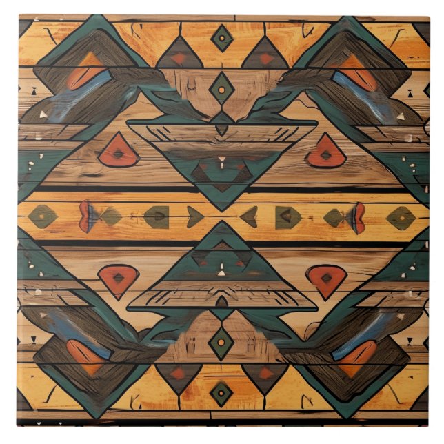 Carreau Cool Aztec faux bois (Devant)
