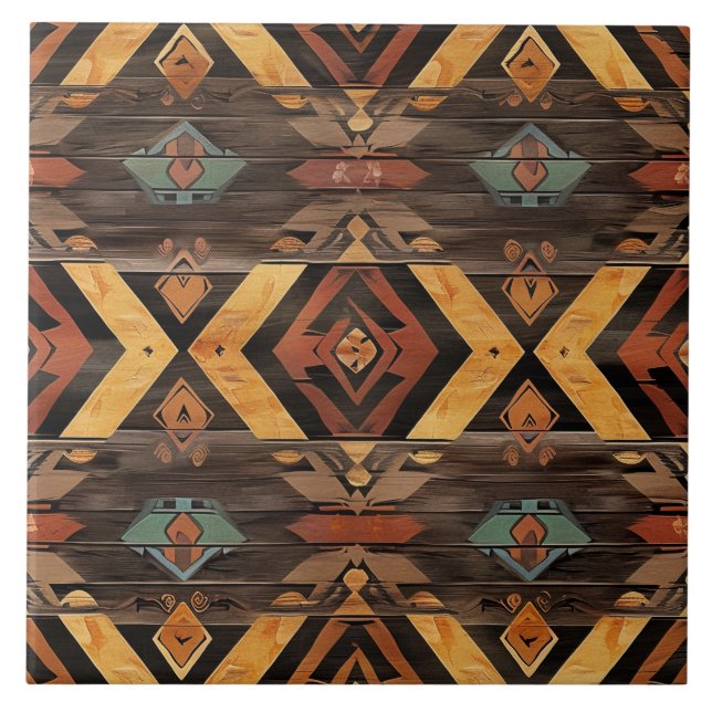 Carreau Cool Aztec faux bois (Devant)