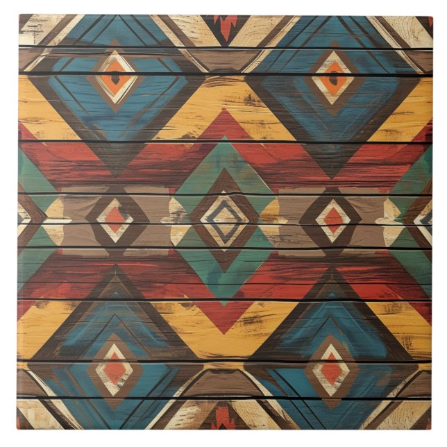 Carreau Cool Aztec faux bois (Devant)