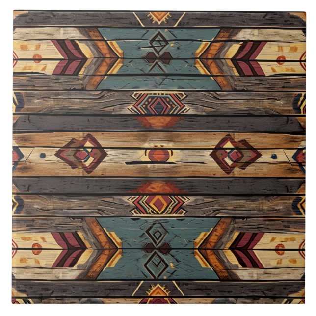 Carreau Cool Aztec faux bois (Devant)