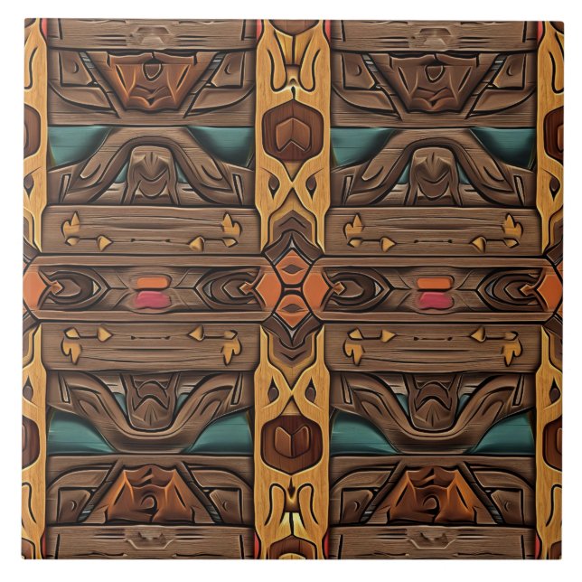 Carreau Cool Aztec faux bois (Devant)