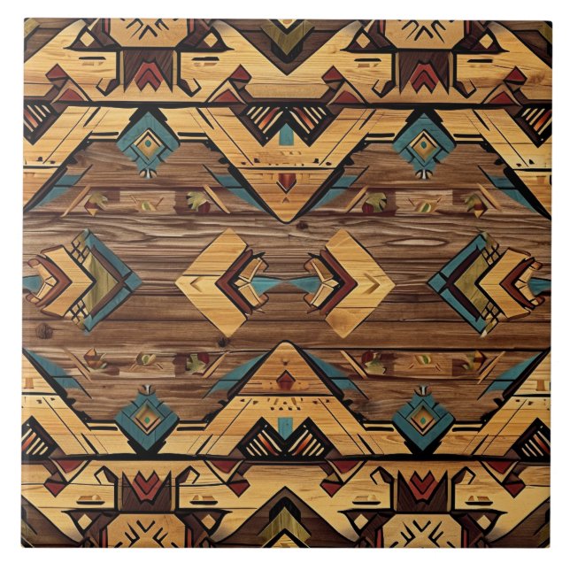 Carreau Cool Aztec faux bois (Devant)