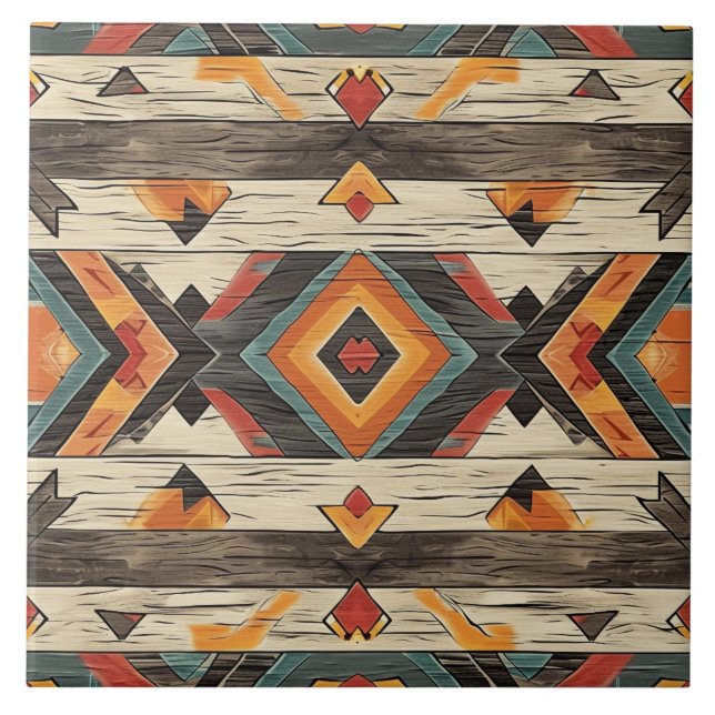 Carreau Cool Aztec faux bois (Devant)