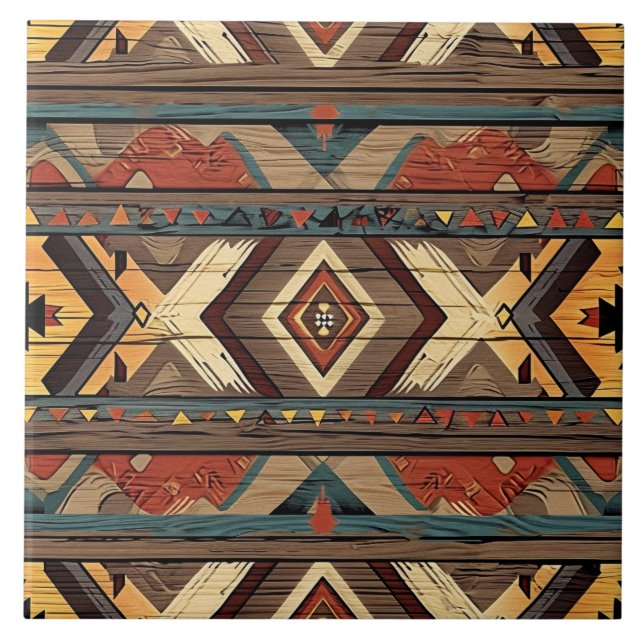 Carreau Cool Aztec faux bois (Devant)