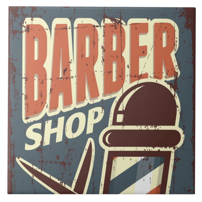 Carreau Cool Barber shop rétro (Devant)
