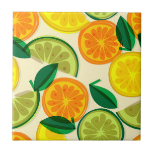 Carreau Cool Cutrus motif dans les couleurs rétro Vert Jau