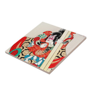 Carreau Cool japonais kabuki warrier acteur samouraï man 
