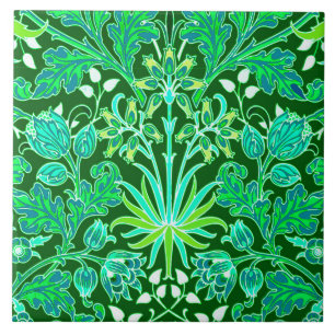 Carreau Copie de jacinthe de William Morris, vert vert