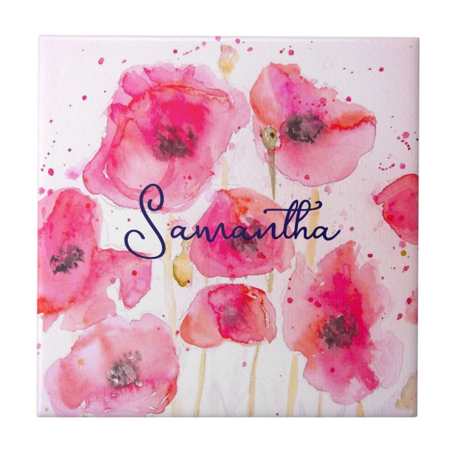 Carreau Coquelicot Flandre Rouge Motif Fleur Merci (Devant)