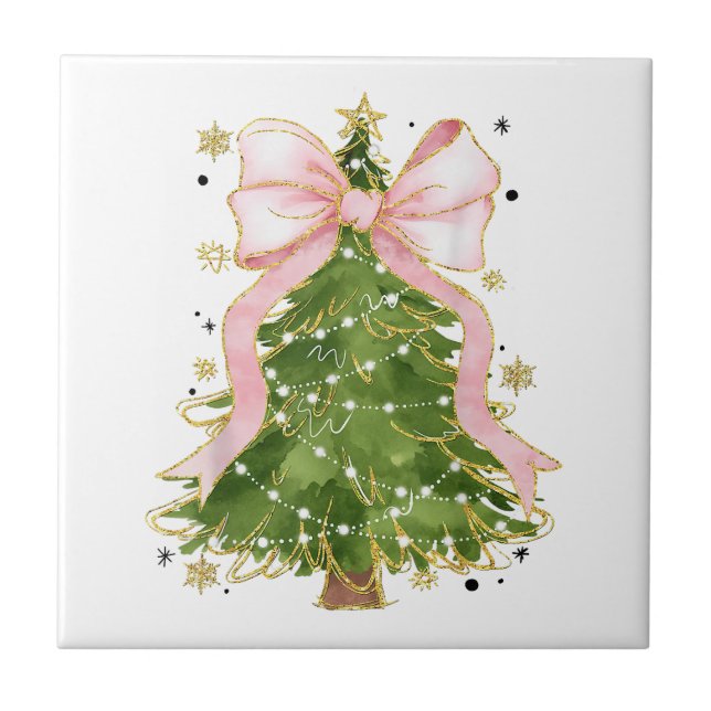 Carreau Coquette Bow Christmas Tree Vacances Fille tenue W (Devant)
