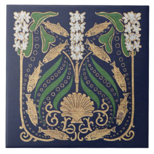 Carreau Coquillages Nautiques Art Nouveau