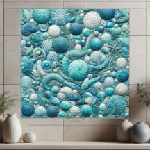 Coquilles sous-marines époustouflantes Mosaïque bl