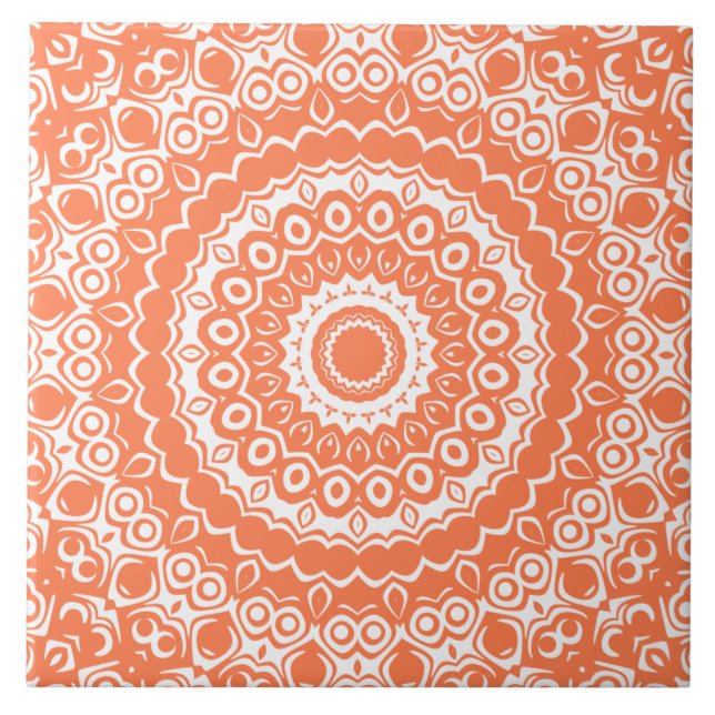 Carreau Coral Mandala Motif géométrique (Devant)