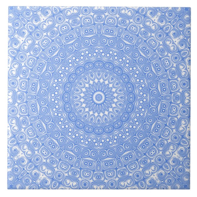 Carreau Corbeille bleu symétrie Mandala (Devant)