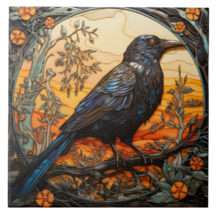 Carreau Corneille Noire, Vitrail Art nouveau
