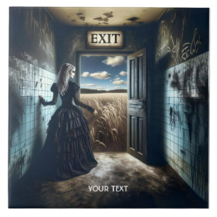 Carreau Corridor de sortie fille mignonne Imaginaire