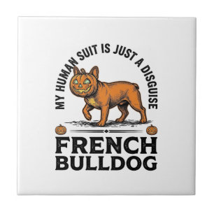 Carreau Costume de chemise de pumpkin de bouledogue frança