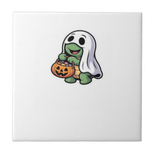 Carreau Costume de fantôme de tortue mignon � T-shirt clas