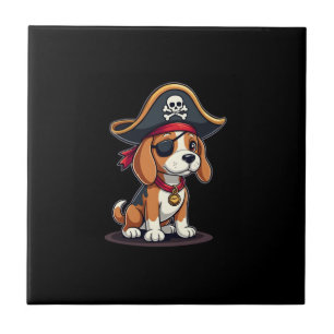 Carreau Costume de pirate Beagle Drapeau Jolly Roger Crâne