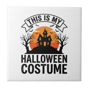 Carreau Costume drôle d'Halloween Maison hantée Vintage Sh