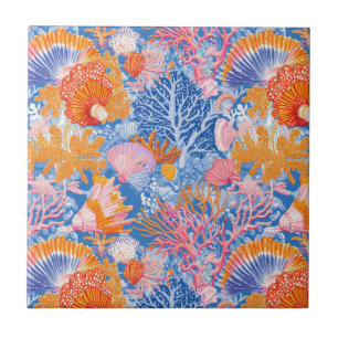 Carreau Côtière rustique - Coquillages, Starfish, Reef (19