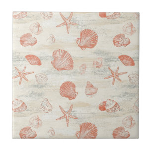 Carreau Côtière rustique - Coquillages, Starfish, Reef (29