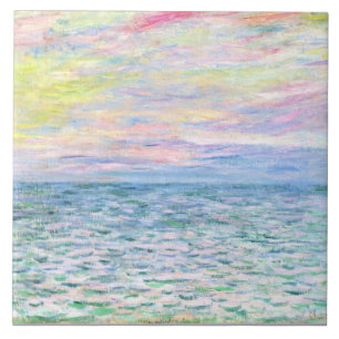 Carreau Coucher de soleil à Pourville par Monet