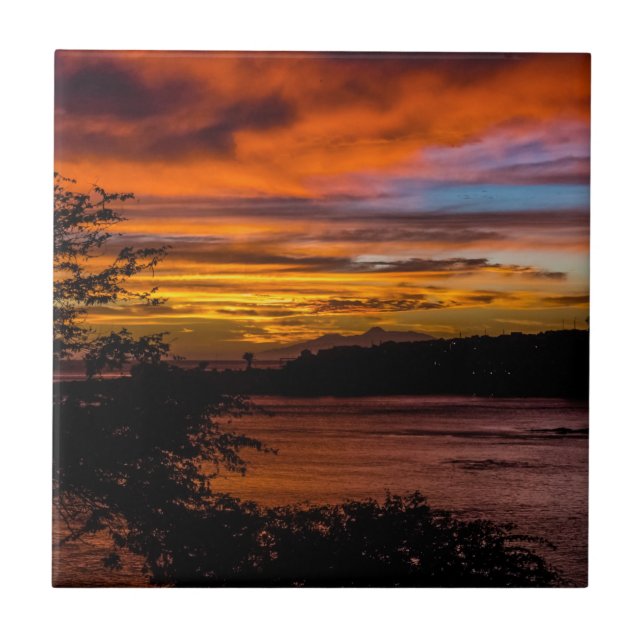 Carreau Coucher de soleil à Praia, Cap Vert (Devant)