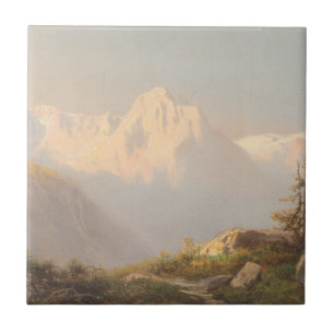 Carreau Coucher de soleil dans les montagnes - Carl Lafite