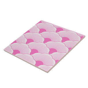 Carreau Coucher de soleil, rose tonique, texture béton