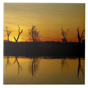 Carreau Coucher du soleil, Billabong d'eau jaune