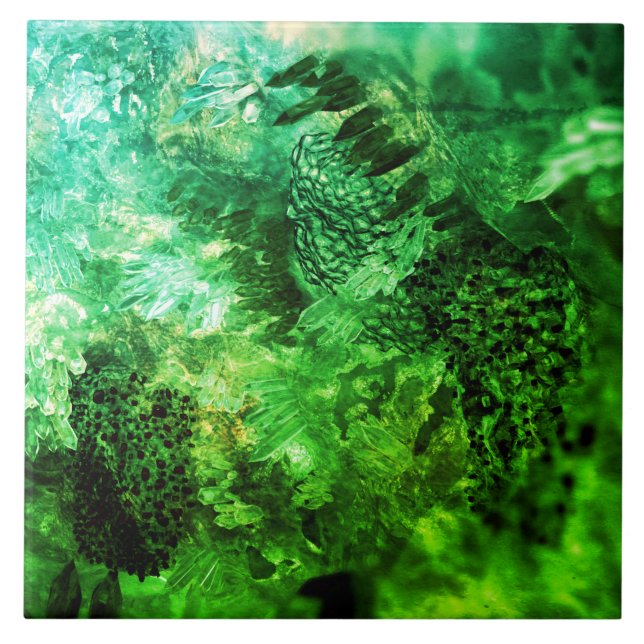 Carreau Couches de cristaux verts (Devant)