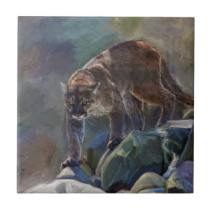 Carreau Cougar Mountain Lion Big Cat Peinture 5