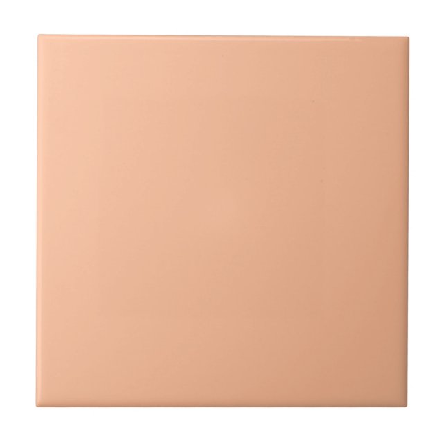 Carreau Couleur de bloc solide brillante Gras Peach (Devant)