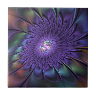 Carreau Couleur tendance moderne abstraite fleur fractale