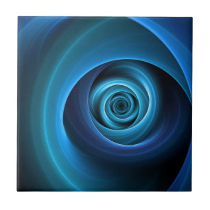 Carreau Couleurs bleu spirale 3D Art Abstrait fractal mode