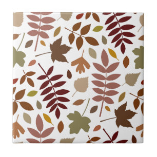 Carreau Couleurs d'automne en blanc pour les Feuilles tomb