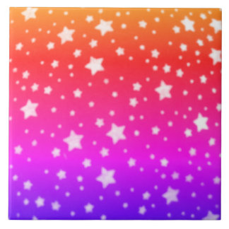 Carreau Couleurs de l'arc-en-ciel avec des étoiles