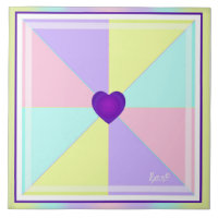 Couleurs pastel & coeurs violets battre