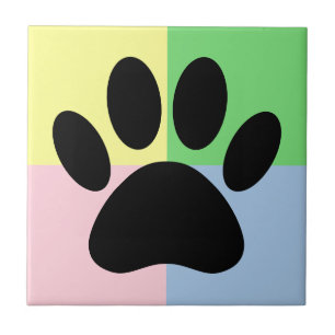 Carreau Couleurs Pastel Empreinte de patte chien personnal