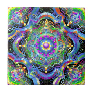 Carreau Couleurs psychédéliques Universe Mandala