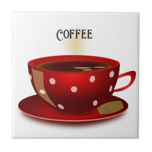 Carreau Coupe Red Polka Dot Coffee