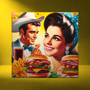 Carreau Couple Rétro Fast Food