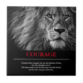 Carreau Courage Lion Motivationnel Inspiration
