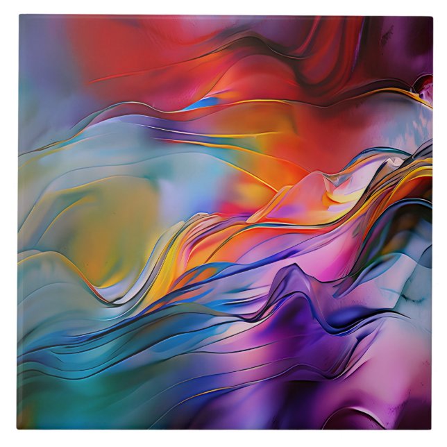 Carreau "Courants chromatiques" Abstrait contemporain (Devant)