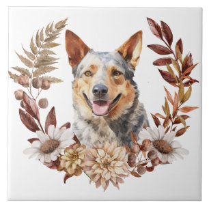 Carreau Couronne d'automne de chien de bétail australien