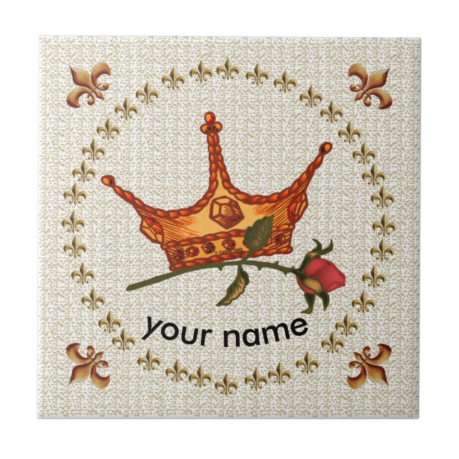 Carreau Couronne rose (Devant)