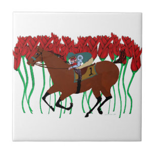 Carreau Course de chevaux personnalisable avec la