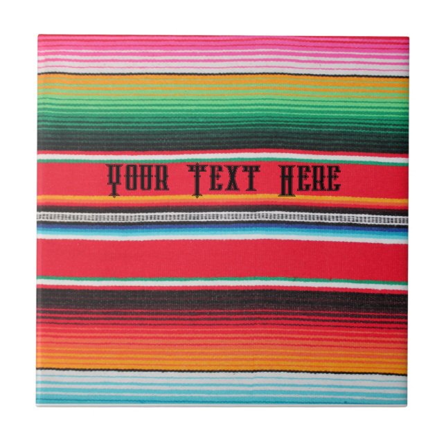 Carreau Couverture de poncho mexicain texte personnalisé C (Devant)